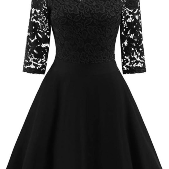 Missmay Dresses & Skirts - Chic Black Lace Long Sleeve Dress